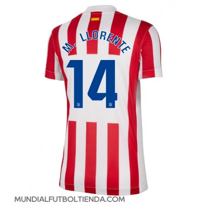 Camiseta Atletico Madrid Marcos Llorente #14 Primera Equipación Replica 2025-26 para mujer mangas cortas Camiseta Atletico Madrid Marcos Llorente #14 Primera Equipación Replica 2025-26 para mujer mangas cortas